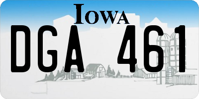 IA license plate DGA461