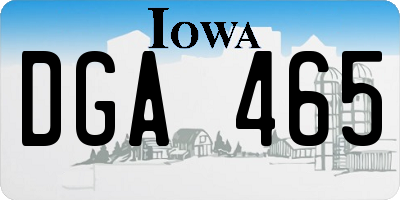 IA license plate DGA465