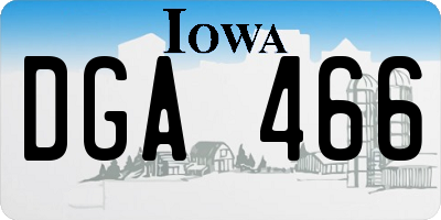 IA license plate DGA466