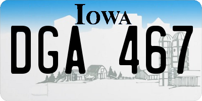 IA license plate DGA467
