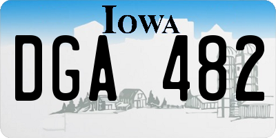 IA license plate DGA482