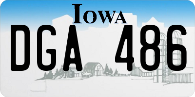 IA license plate DGA486