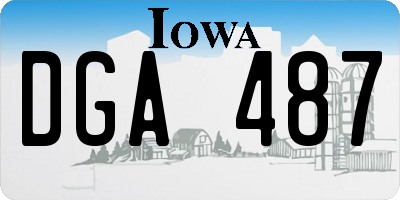 IA license plate DGA487