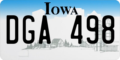 IA license plate DGA498