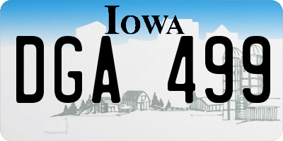 IA license plate DGA499