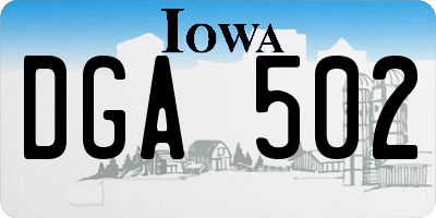 IA license plate DGA502