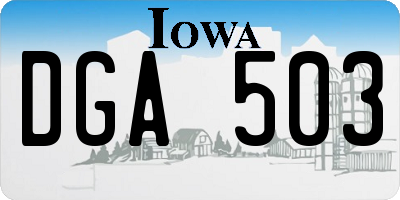 IA license plate DGA503