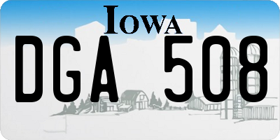 IA license plate DGA508
