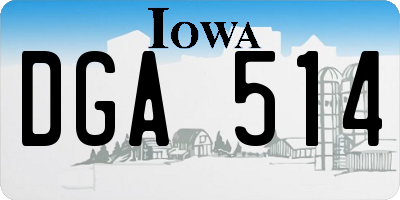 IA license plate DGA514