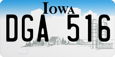 IA license plate DGA516