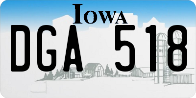IA license plate DGA518