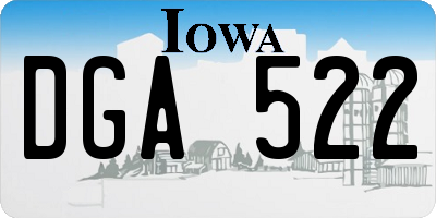 IA license plate DGA522