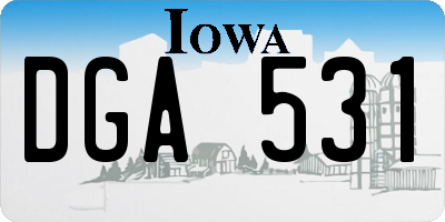 IA license plate DGA531