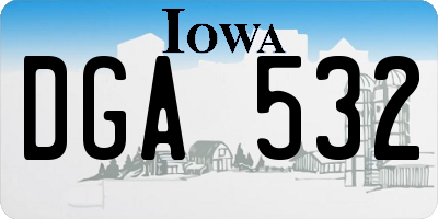 IA license plate DGA532