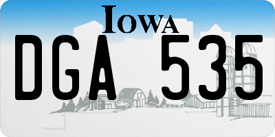 IA license plate DGA535