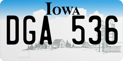 IA license plate DGA536