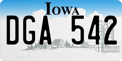 IA license plate DGA542