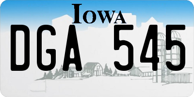 IA license plate DGA545