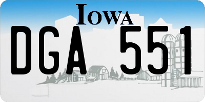 IA license plate DGA551