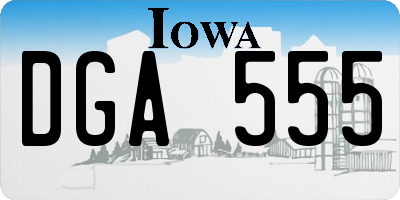 IA license plate DGA555