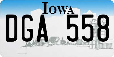 IA license plate DGA558