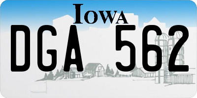 IA license plate DGA562