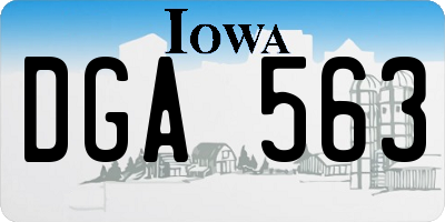 IA license plate DGA563