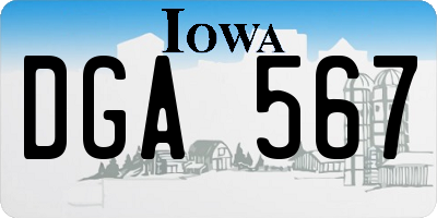 IA license plate DGA567