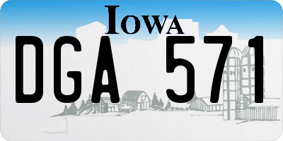 IA license plate DGA571