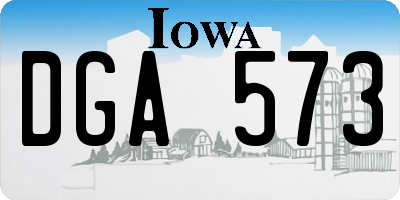 IA license plate DGA573