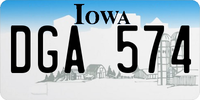 IA license plate DGA574