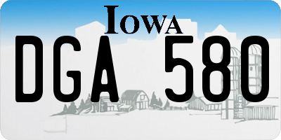 IA license plate DGA580