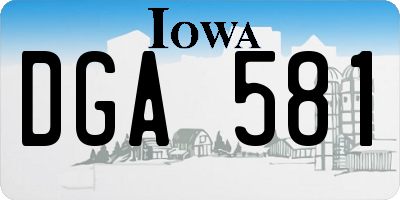 IA license plate DGA581