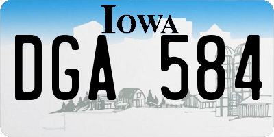 IA license plate DGA584