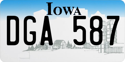 IA license plate DGA587