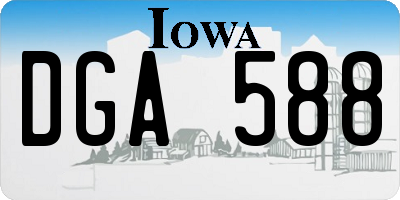 IA license plate DGA588