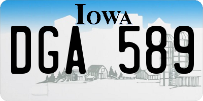 IA license plate DGA589