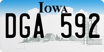 IA license plate DGA592
