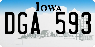 IA license plate DGA593