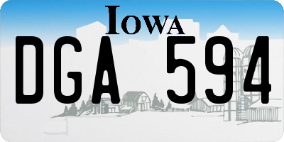 IA license plate DGA594