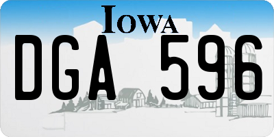 IA license plate DGA596