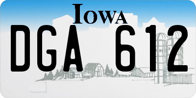 IA license plate DGA612