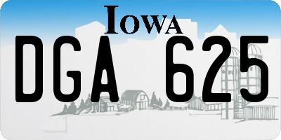 IA license plate DGA625