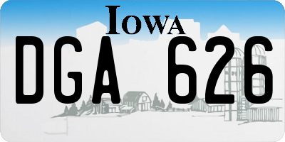 IA license plate DGA626