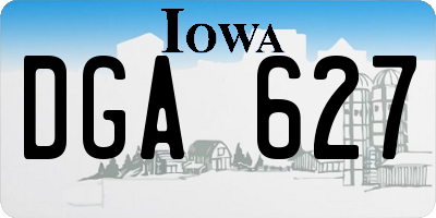 IA license plate DGA627