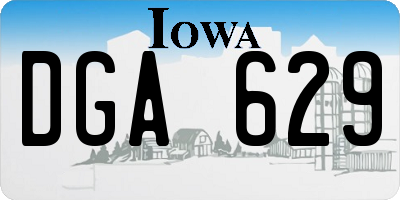 IA license plate DGA629