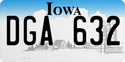 IA license plate DGA632
