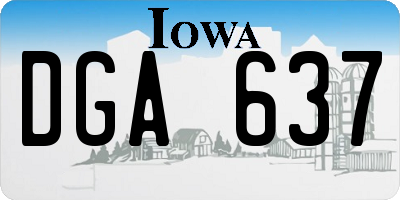 IA license plate DGA637