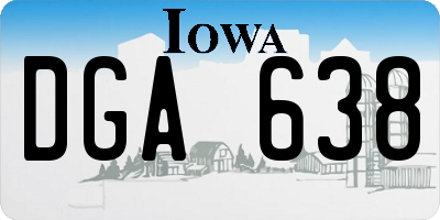 IA license plate DGA638