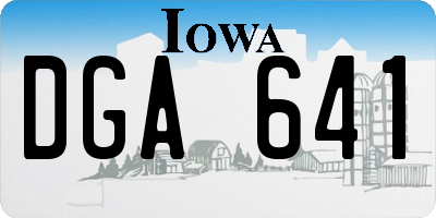 IA license plate DGA641